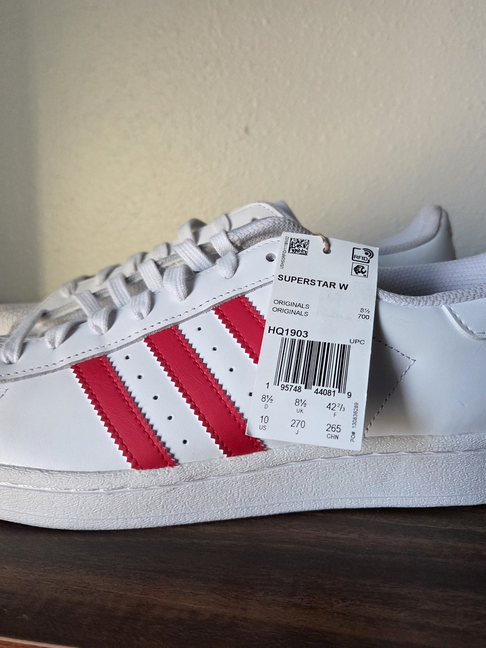 adidas White Sneaker with Pink Three Stripes